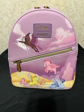 Disney Pink Pegasus Mini Kids Backpack with Gold Accent